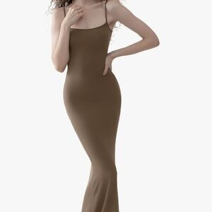 Elegant Hazelnut Maxi Dress